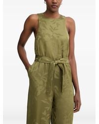 ARMANI EXCHANGE - Leaf-Jacquard Belted Jumpsuit - Lyst
