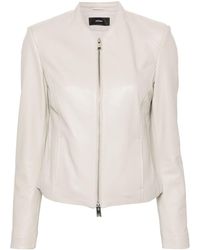 Arma - Stevie Collarless Leather Jacket - Lyst