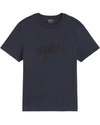 A.P.C. - Logo-Embroidered T-Shirt - Lyst