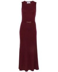 Gabriela Hearst - Robe Mi-Longue En Maille Côtelée Meier À Taille Ceinturée - Lyst