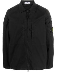 Stone Island - Compass-patch Zip-up Shirt Jacket - Lyst