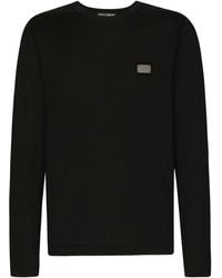 Dolce & Gabbana - T-Shirt A Maniche Lunghe Con Logo - Lyst