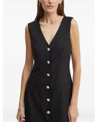 Guess - Button V-Neck Mini Dress - Lyst