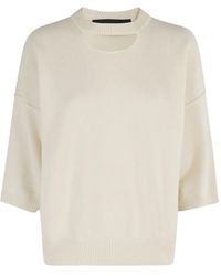 FEDERICA TOSI - Short-Sleeve Wool-Cashmere Sweater - Lyst