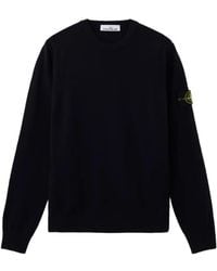 Stone Island - Gebreide Trui Met Ronde Hals - Lyst