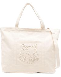 Maison Kitsuné - Fox Head Xl Canvas Tote - Lyst