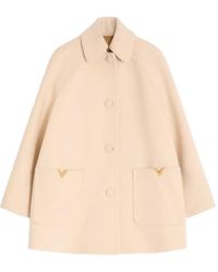 Valentino Garavani - V-Detail Wool Peacoat - Lyst