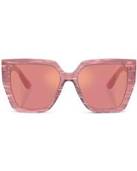 Dolce & Gabbana - Abstract-print Oversize-frame Sunglasses - Lyst