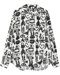 COMME DES GARÇON BLACK - Graphic-Print Shirt - Lyst