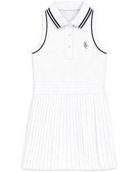 Sporty & Rich - Ruby Src Pleated Polo Mini Dress - Lyst