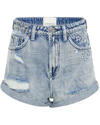 One Teaspoon - Bandits Distressed-Shorts mit Nieten - Lyst
