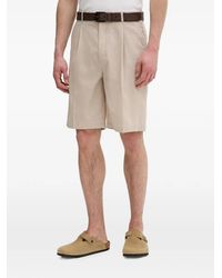 Les Deux - Pleated Twill Shorts - Lyst