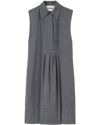 Jil Sander - Straight-Point Collar Wool Dress - Lyst