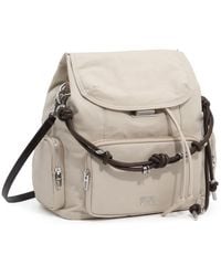Bimba Y Lola - Sac À Dos À Poches En Coton Couleur Pierre Grand Format - Lyst