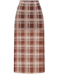 FRAME - Jupe Longue À Carreaux En Organza - Lyst