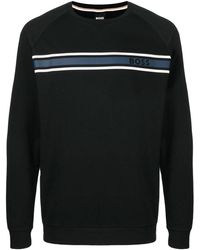 BOSS by HUGO BOSS Cotton Centre Logo Long Sleeve T-shirt in Blue for Men -  Save 14% | Lyst