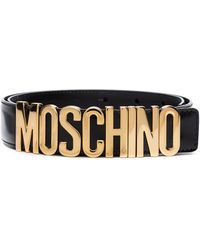 Moschino Cinturón con logo - Negro