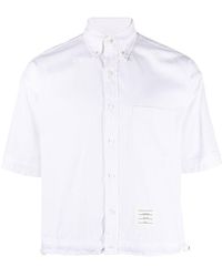 Thom Browne - Drawstring short-sleeved shirt - Lyst