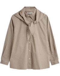Minimum - Harper Blouse Met Gingham-Ruit En Strik-Detail - Lyst