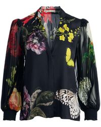 Alice + Olivia - Alice + Olivia Ilan Printed Blouse - Lyst