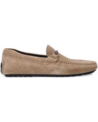 BOSS - Branded-hardware Suede Loafers - Lyst
