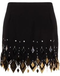 Rabanne - Embellished Cut-Out Crepe Miniskirt - Lyst