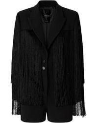 Pinko - Short Playsuit With All-Over Fringe Detailing - Lyst