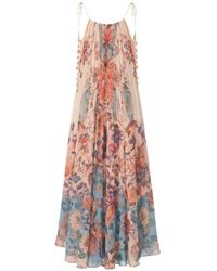 strapless open back dress Delicate Forest Pink Maxi Dress