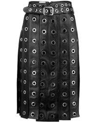 Dan Cassab - Vera Eyelet Belted Skirt - Lyst