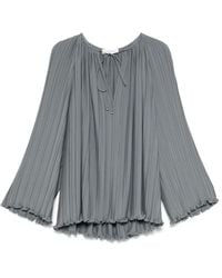 Lanvin - Gathered Tie Neck Blouse - Lyst