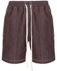 Hamza - Contrast-Stitch Denim Shorts - Lyst