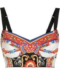 Dolce & Gabbana - Carretto-Print Poplin Top - Lyst
