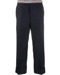 Thom Browne - RWB-waistband cropped tailored trousers - Lyst