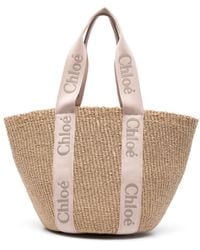 Chloé - Bolso shopper Woody Basket grande - Lyst