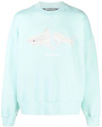 Palm Angels - Sweatshirt mit aufgesticktem Hai - Lyst