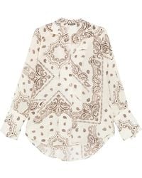 VENUJA - Paisley-Print Button-Up Shirt Cover-Up - Lyst