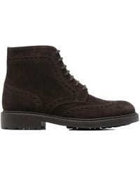 Doucal's - Brogue-Style Lace-Up Ankle Boots - Lyst