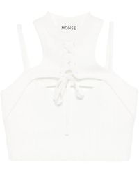 Monse - Top Corto Con Scollo All'Americana - Lyst