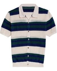 Agua Bendita - Striped Open-Knit Shirt - Lyst