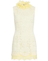 Patou - Lace Ruffled Mini Dress - Lyst