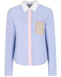 Marni - Contrast-Collar Oxford Shirt - Lyst