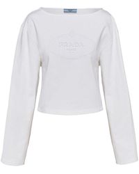 Prada - T-Shirts mit Logo-Prägung - Lyst