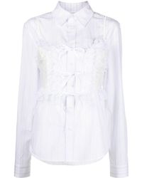 VAQUERA - Lace-overlay Button-down Shirt - Lyst