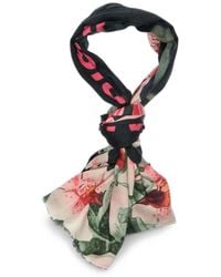 Maharishi - Floral-Print Fringed Scarf - Lyst