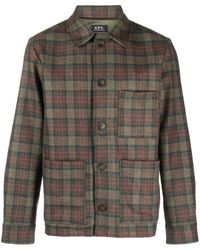 A.P.C. - Checked Shirt Jacket - Lyst