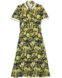 Prada - Printed Crepe De Chine Dress - Lyst