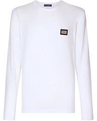 Dolce & Gabbana - Long-Sleeved T-Shirt With Logo Tag - Lyst