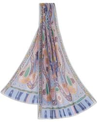 Etro - Schal Aus Bedruckter Seide, Damen - Lyst