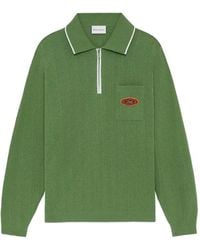 Drole de Monsieur - Logo-Patch Zip-Up Polo Shirt - Lyst