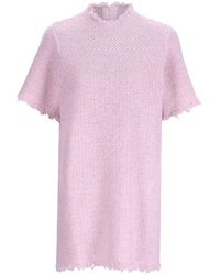 Jil Sander - Robe Manches Courtes À Design Tissé - Lyst